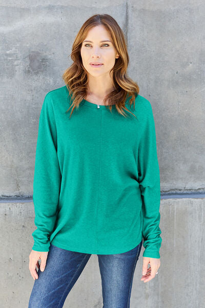 Full Size Round Neck Long Sleeve T-Shirt - Body By J'ne