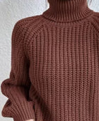 Full Size Turtleneck Rib-Knit Slit Sweater - Body By J'ne