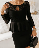 Lace Detail Long Sleeve Mini Dress - Body By J'ne