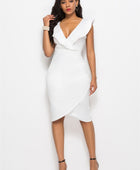 Ruched Ruffled Cap Sleeve Dress - Body By J'ne