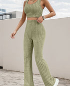 Wide Strap Tank and High Waist Pants Set - Body By J'ne