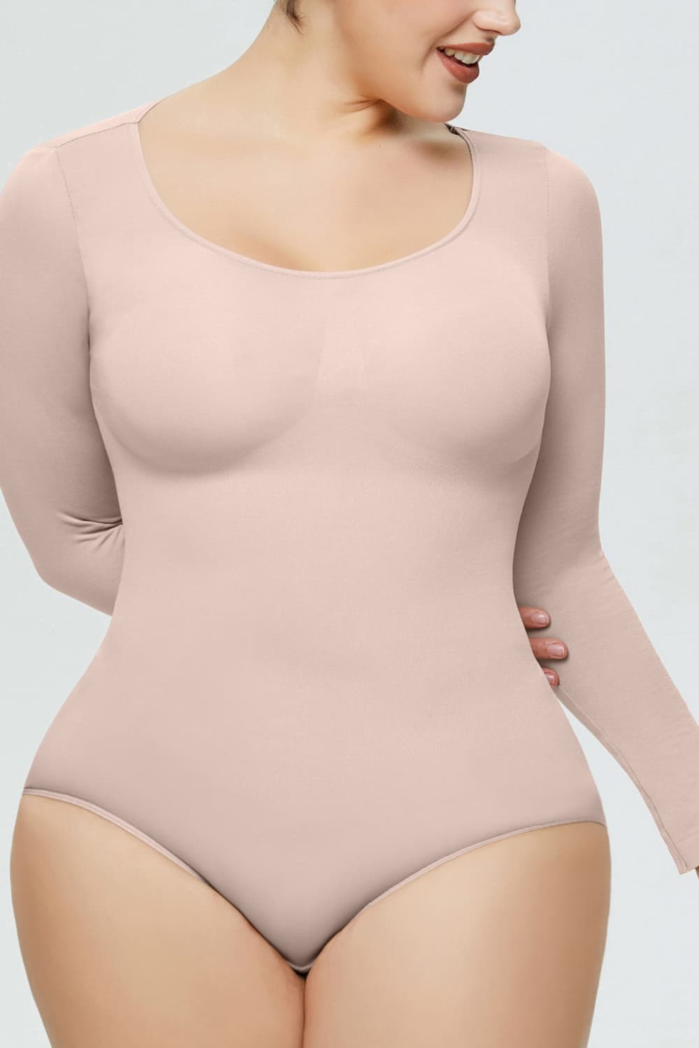 Full Size Long Sleeve Shaping Bodysuit - Body By J'ne