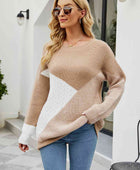 Color Block Round Neck Sweater - Body By J'ne