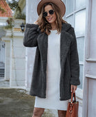 Collared Neck Long Sleeve Winter Coat - Body By J'ne