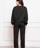 Round Neck Long Sleeve Sweatshirt and Pants Set - Body By J'ne