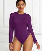 Round Neck Long Sleeve Bodysuit - Body By J'ne