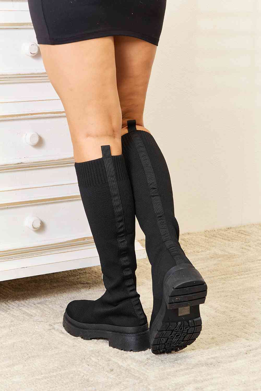 Knee High Platform Sock Boots - Body By J'ne