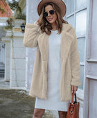 Collared Neck Long Sleeve Winter Coat - Body By J'ne