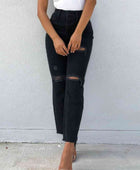 Distressed High Waist Straight Jeans - Body By J'ne