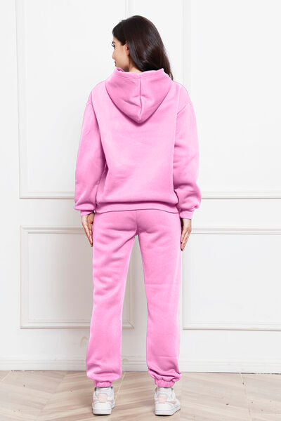 Drop Shoulder Long Sleeve Hoodie and Pants Set - Body By J'ne