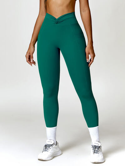 Twisted High Waist Active Pants with Pockets - Body By J'ne