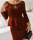 Lace Detail Long Sleeve Mini Dress - Body By J'ne