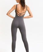 Crisscross Sleeveless Active Jumpsuit - Body By J'ne