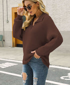 Ribbed Johnny Collar Pullover Sweater - Body By J'ne