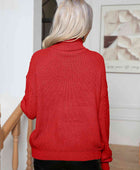 Turtleneck Cable-Knit Long Sleeve Sweater - Body By J'ne