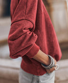 Round Neck Dropped Shoulder Sweatshirt - Body By J'ne