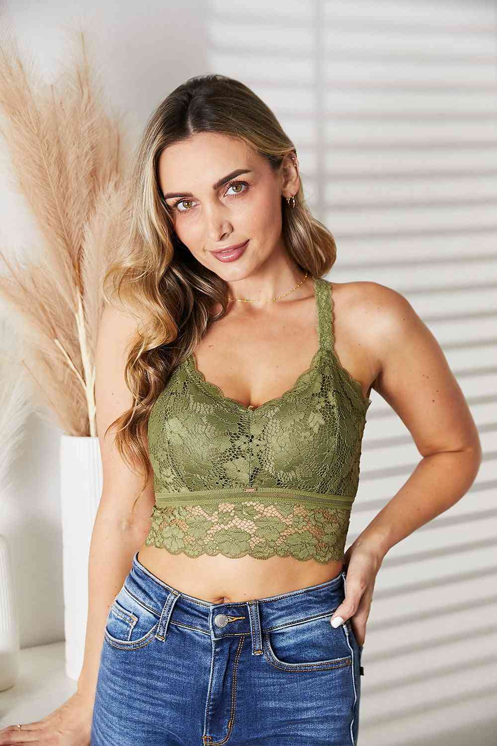 Juliette Full Size Crisscross Lace Bralette - Body By J'ne