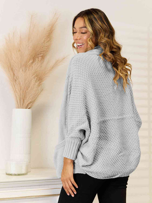 Open Front  Cardigan with Pockets - Body By J'ne