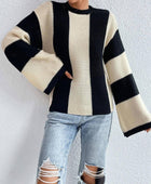 Crew Neck Waffle Drop Shoulder Knit Sweater - Body By J'ne