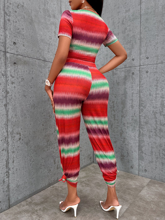 Short Sleeve Top and Pants Set - Body By J'ne