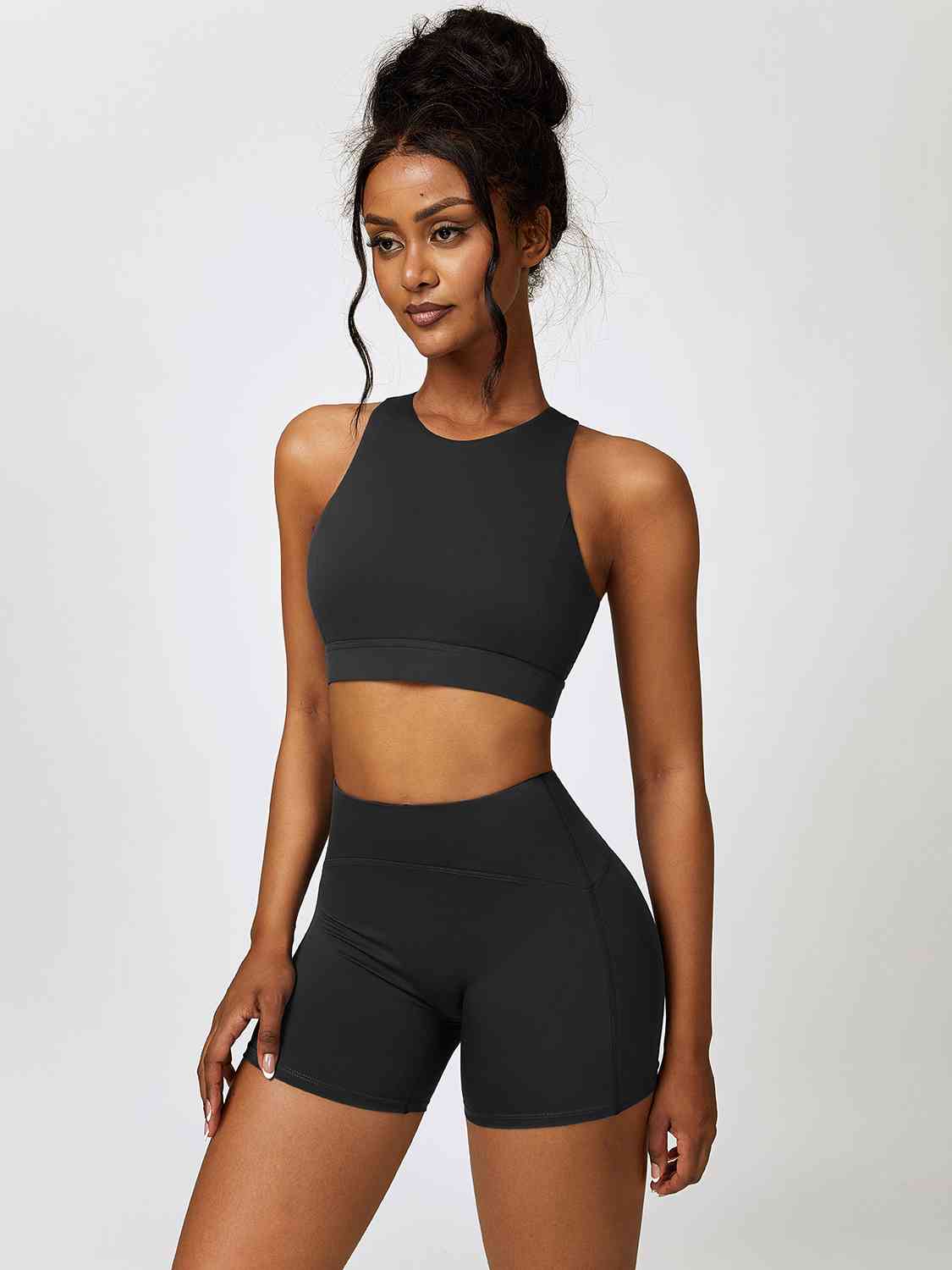 Cutout Cropped Sport Tank and Shorts Set - Body By J'ne