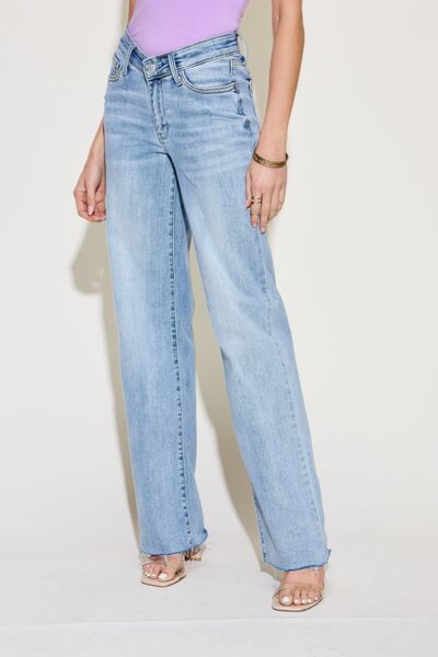 Judy Blue Full Size V Front Waistband Straight Jeans - Body By J'ne