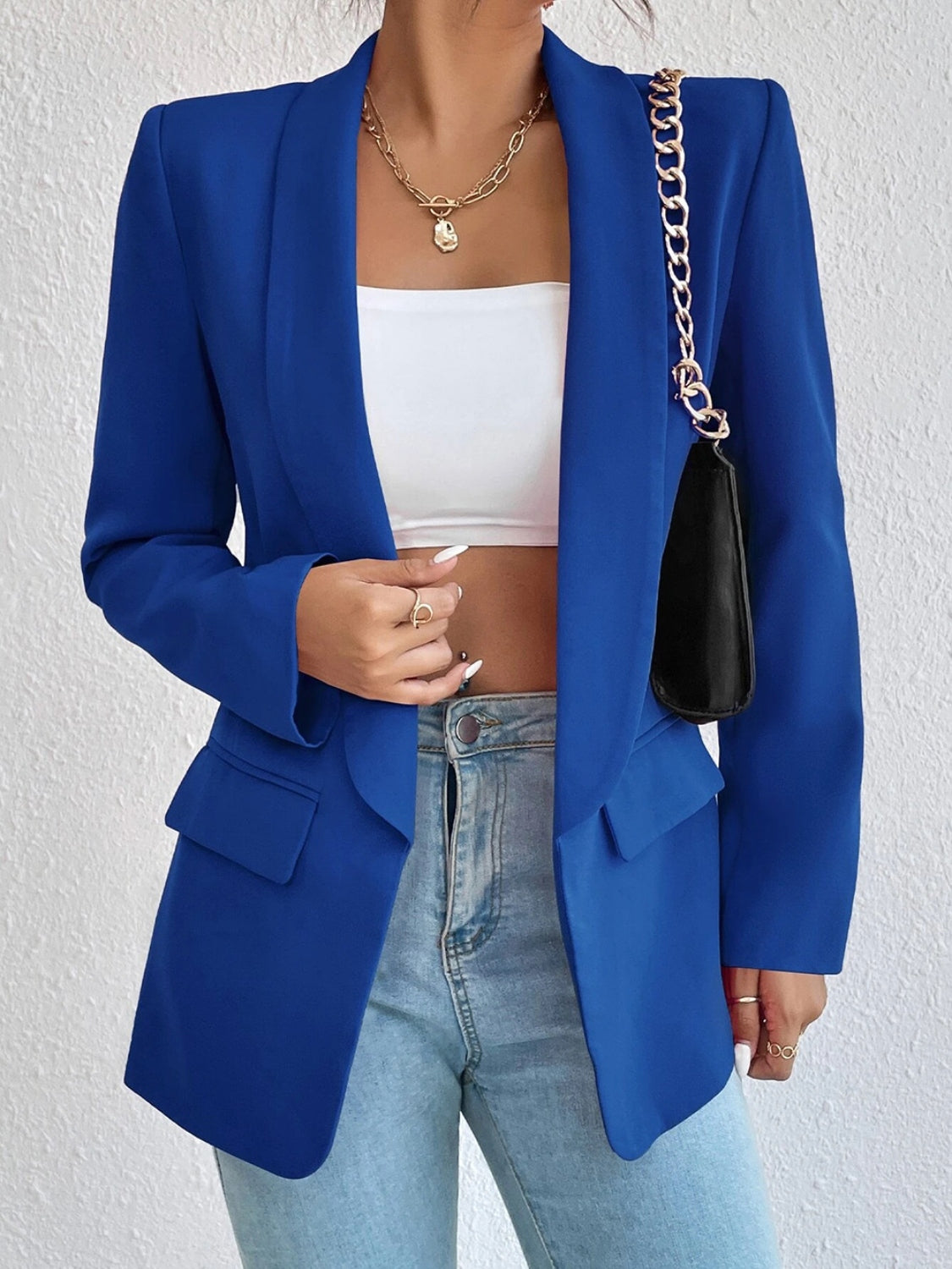 Shawl Collar Long Sleeve Blazer - Body By J'ne
