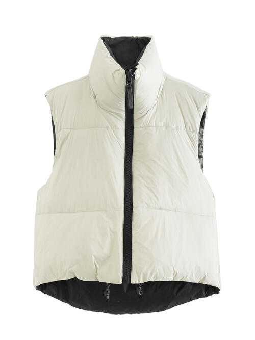 Zip Up Drawstring Reversible Vest - Body By J'ne