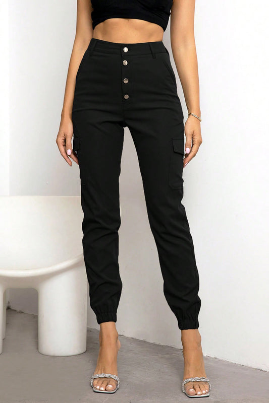 Button Fly Cargo Pants - Body By J'ne