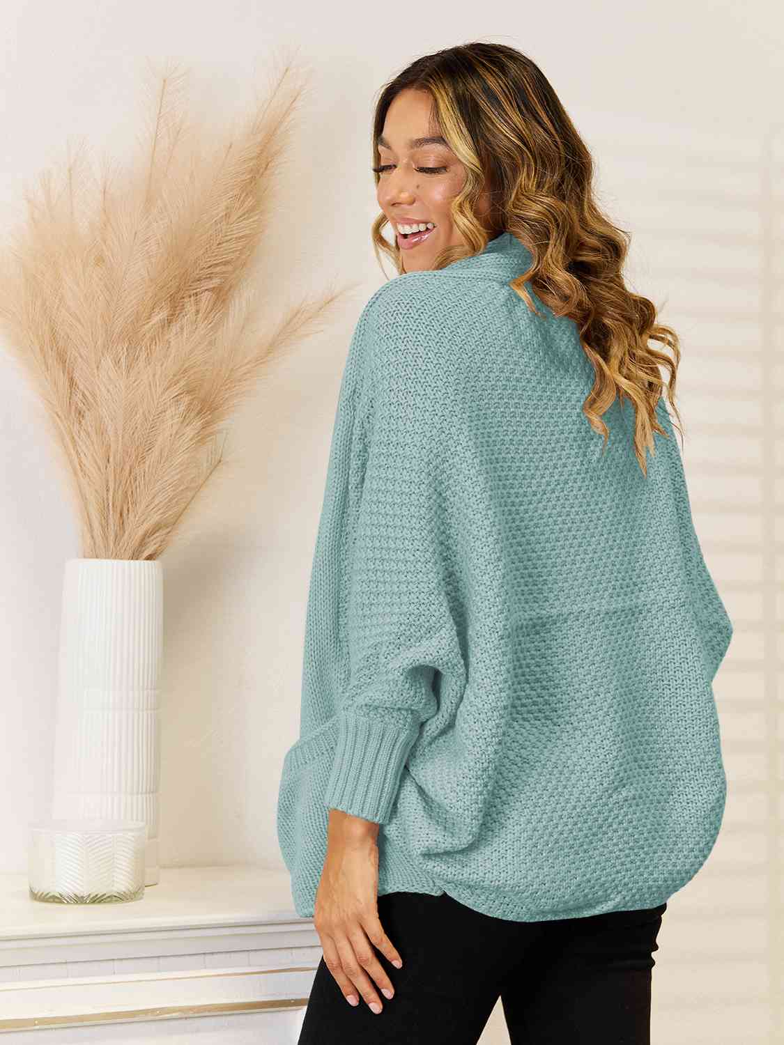 Open Front  Cardigan with Pockets - Body By J'ne