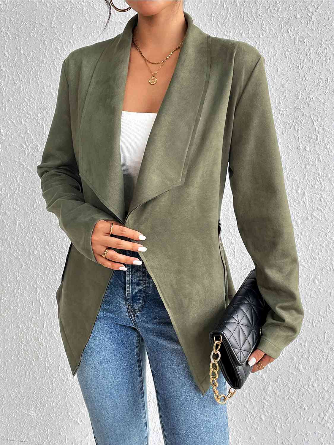 Statement Collar Long Sleeve Jacket - Body By J'ne