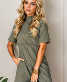 Mock Neck Short Sleeve Dress - Body By J'ne