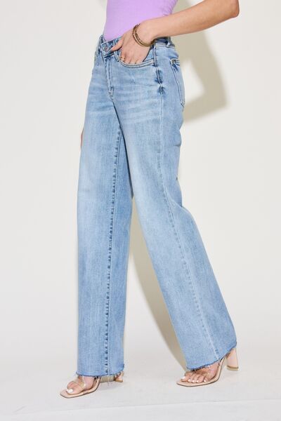 Judy Blue Full Size V Front Waistband Straight Jeans - Body By J'ne