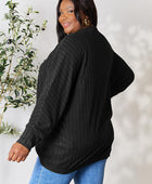 Full Size Ribbed Cocoon Cardigan - Body By J'ne