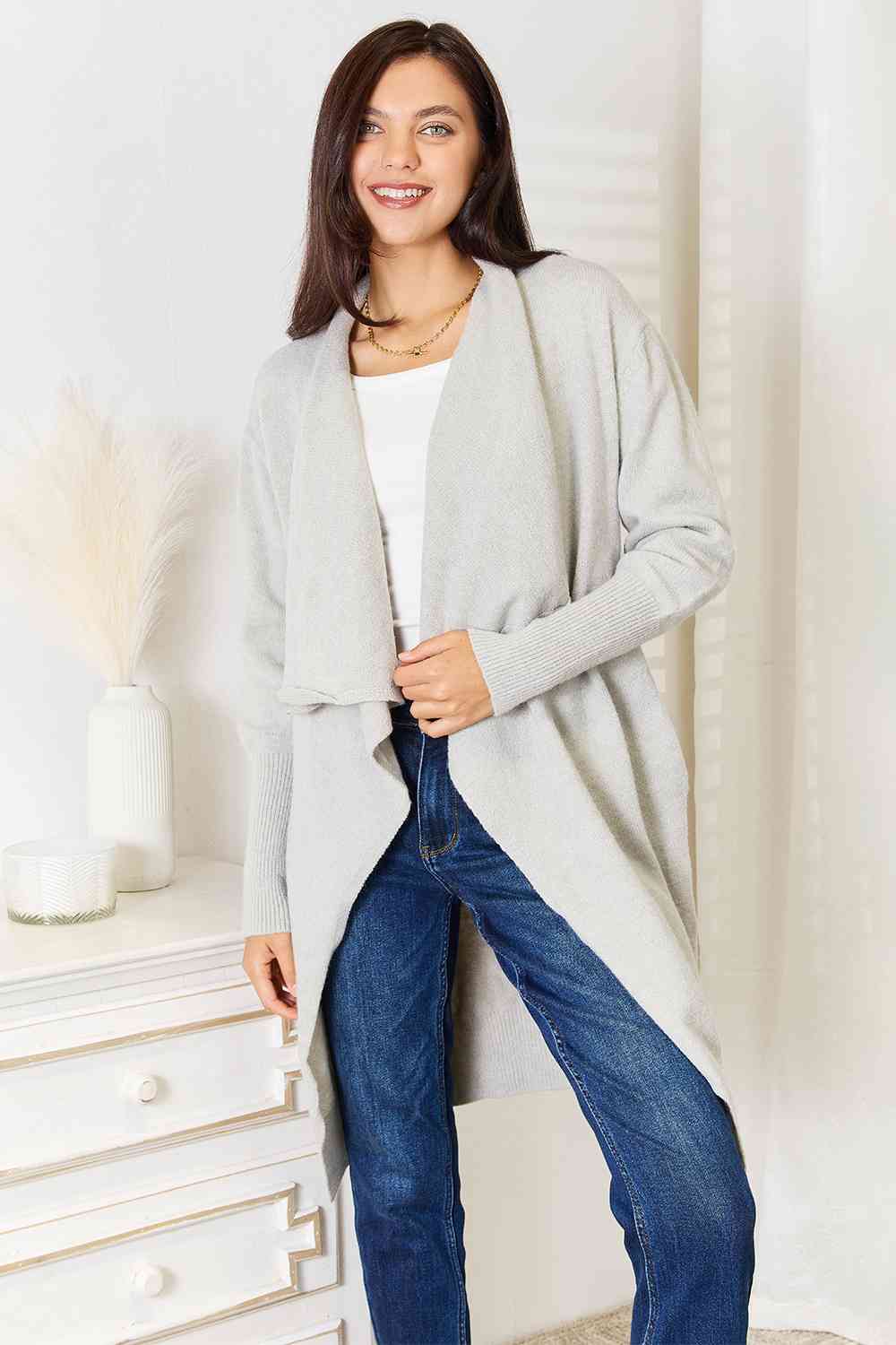 Open Front Duster Cardigan with Pockets - Body By J'ne