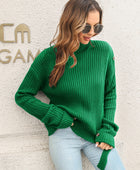 Decorative Button Slit Sweater - Body By J'ne