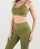 Ruched Spaghetti Strap Top and Pants Active Set - Body By J'ne
