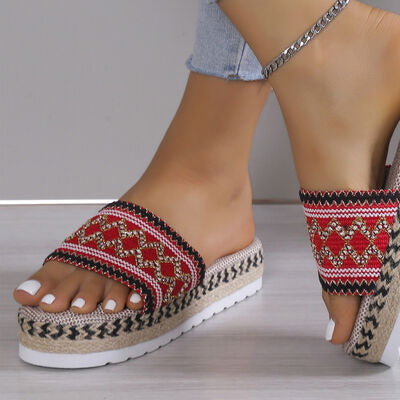 Geometric Weave Platform Sandals - Body By J'ne