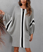 Ribbed Round Neck Long Sleeve Sweater Dress - Body By J'ne