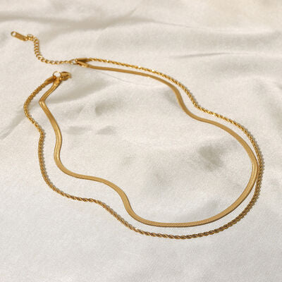 18K Gold-Plated Double-Layered Necklace - Body By J'ne