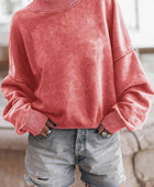 Round Neck Dropped Shoulder Sweatshirt - Body By J'ne