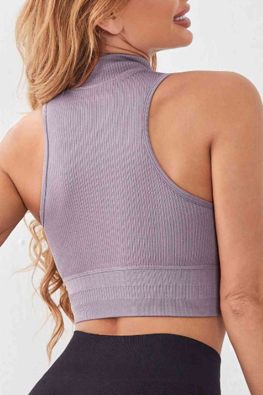 Mock Neck Ribbed Sports Tank - Body By J'ne