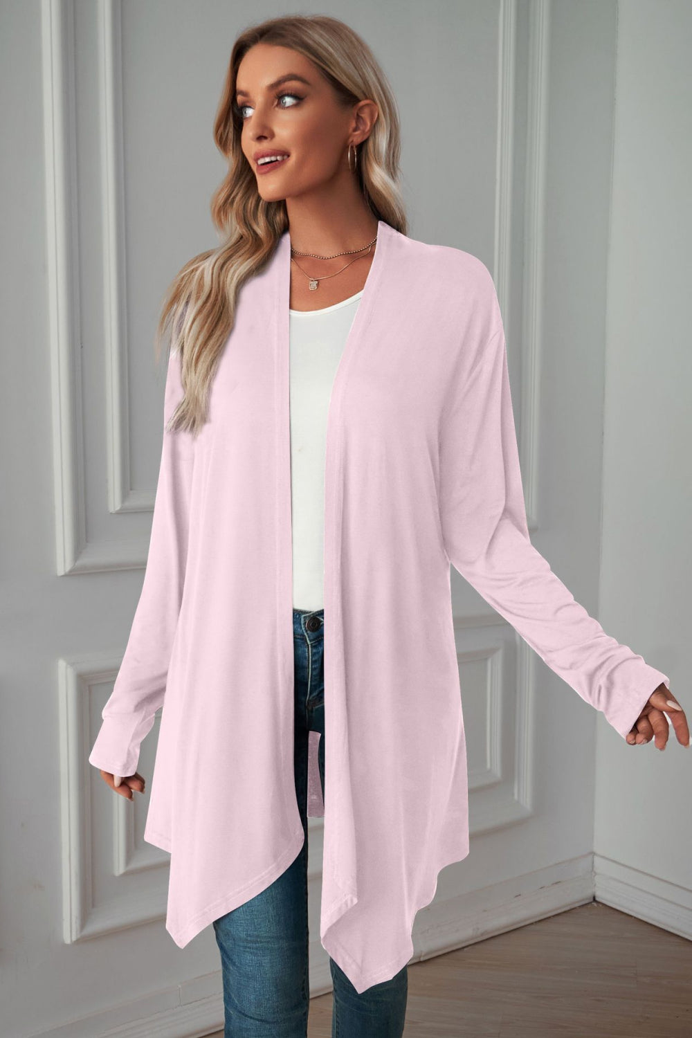 Open Front Long Sleeve Cardigan - Body By J'ne