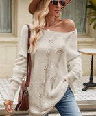 Boat Neck Dropped Shoulder Knit Top - Body By J'ne