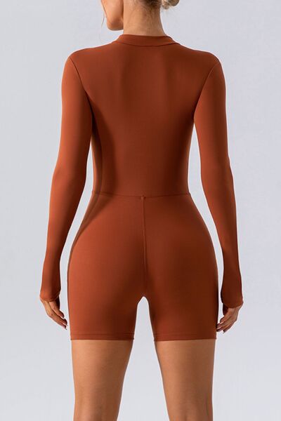 Half Zip Long Sleeve Active Romper - Body By J'ne