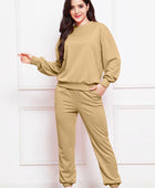 Round Neck Long Sleeve Sweatshirt and Pants Set - Body By J'ne