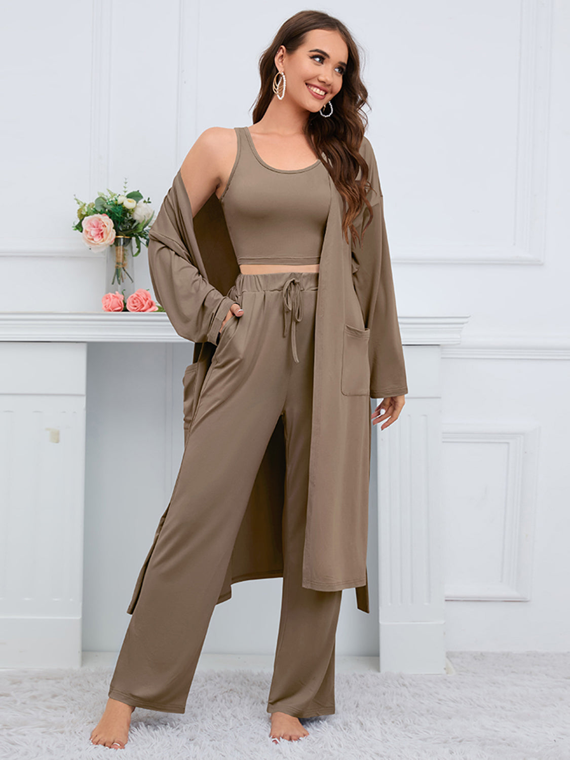 Tank, Cardigan, and Pants Set - Body By J'ne