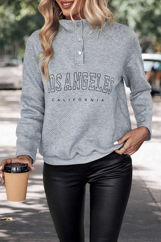 LOS ANGELES CALIFORNIA Graphic Quarter-Snap Sweatshirt - Body By J'ne