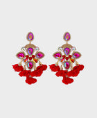 Flower Shape Rhinestone Alloy Dangle Earrings - Body By J'ne