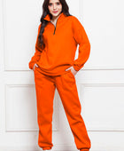 Half Zip Long Sleeve Sweatshirt and Pants Set - Body By J'ne